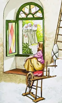 Fairy Tale Illustrations Stampe: The Three Spinners