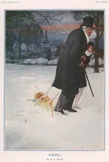 Winter Sunset Stampe: Spring! By A. E. Bestall