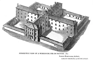Poverty Housing Solutions Stampe: Square workhouse, perspective view