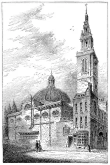 Sir Christopher Wren Architecture Stampe: St Stephens Walbrook