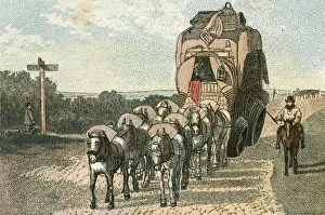 Horse And Cart Transport Stampe: Stage Wagon, Early C19