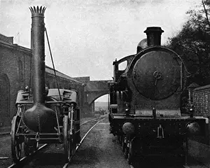 Vintage Steam Trains UK Stampe: Stephensons Rocket with a George V class engine