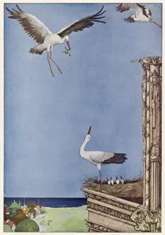 Folklore Inspired Artwork Stampe: The Storks