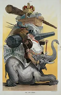 Republican Elephant Cartoon Stampe: The last straw