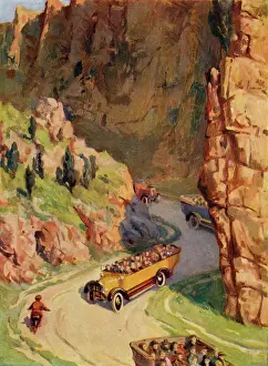 Cheddar Gorge Stampe: Stream of Charabancs