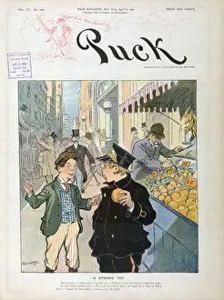 Vintage City Street Scene Stampe: A strong tip
