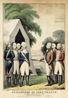 Benjamin Lincoln Portrait Stampe: Surrender of Lord Cornwallis
