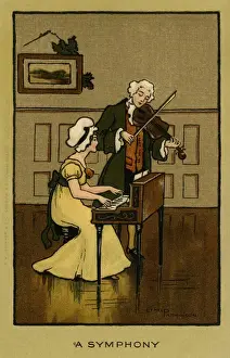 Couple Enjoying Each Other Stampe: A symphony