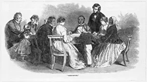 Spiritualism History Stampe: Table Moving Seance