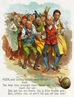 Victorian Nursery Rhyme Stampe: Four and Twenty Tailors
