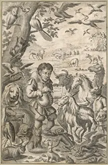 17th Century Art Prints Stampe: Teaching the Animals