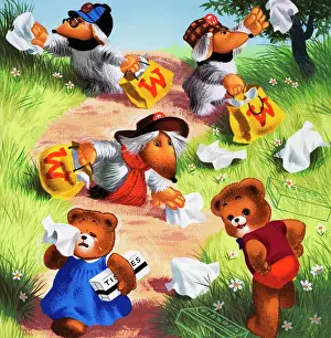 Teddy Bear Illustration Stampe: Teddy Bear (with hidden objects)