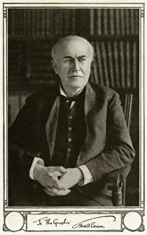 Stampe di Thomas Alva Edison (1847 - 1931), inventore e imprenditore americano. Data: 1917 Inventori E Scienziati Famosi Stampe: Thomas Edison