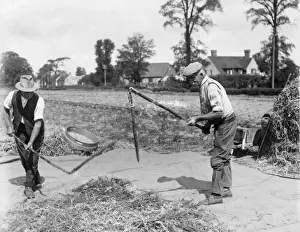 Britain Farming History Stampe: Threshing with Flails