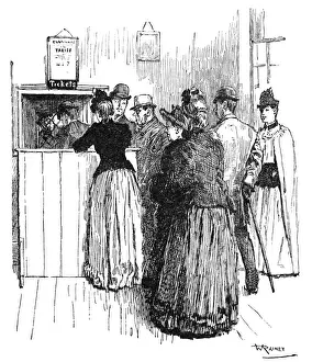 British Rail Transport History Stampe: Ticket office queue at station
