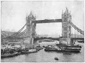 Old Bridges In England Stampe: Tower Bridge Opens