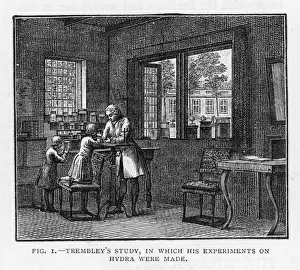 18th Century Scientist Stampe: Trembley in his Study