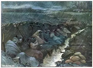 World War I Trenches Stampe: Trenches under Rain