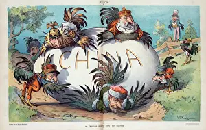 Puck Magazine Cartoons Stampe: A troublesome egg to hatch