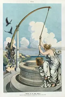 Vintage Cartoon Illustration Stampe: Truth is in the well