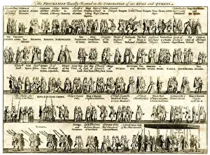English Aristocracy Stampe: Typical coronation procession
