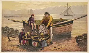 Traditional Fishing Industry Stampe: Unloading the Catch