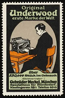 Vintage Office Equipment Stampe: Using an Underwood