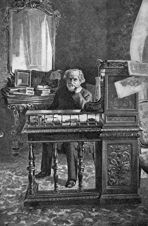 Italian Music History Stampe: Verdi in his study