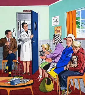 Teddy Bear Illustration Stampe: At the vets