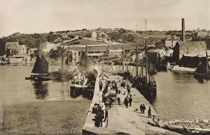 Devon Coastline Stampe: View of the Outer Quay, Brixham, Devon
