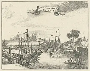 Java Indonesia Stampe: View of the port of Jakarta, Java, Indonesia