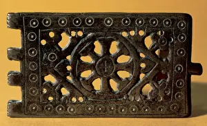 Ancient Spanish Art Stampe: Visigothic Art. Spain. Rectangular copper buckle