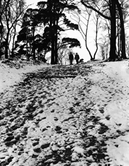 English Countryside Winter Scenes Stampe: Walking in the Snow