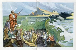Woodrow Wilson Cartoon Stampe: And the waters were divided