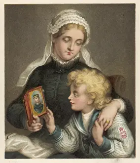 Vintage Nautical Prints Stampe: A Widow and her Son