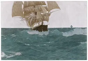 Sailing Ship Rigging Stampe: Before the Wind