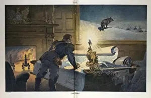 German Emperor Cartoon Stampe: The wolf