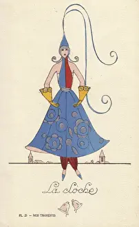 Vintage Fancy Dress Costumes Stampe: Woman in bell fancy dress costume, la cloche