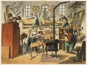 Carpenter Workshop Stampe: Workshop of a carpenter and joiner