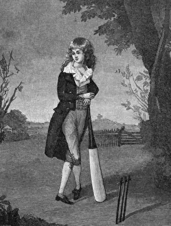 Historical Cricket Images Stampe: A Young Cricketer