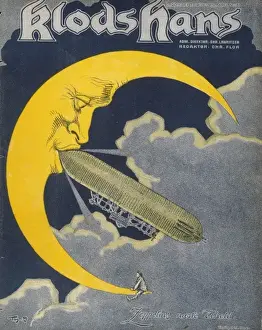 Early Space Exploration History Stampe: Zeppelin Moon Flight ?