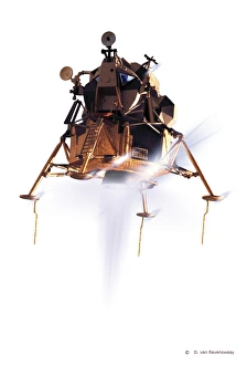 Manned Spaceflight History Stampe: Apollo 11 lunar module, computer artwork