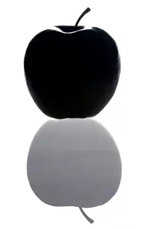 Stampe di Immagine del computer Apple con un'immagine di una mela e la sua ombra sotto a essa Immagini datate 2008 dicembre: Apple
