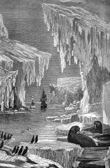 Stampe di Esplorazione artica del XIX secolo. Immagine dell'arte di due navi che esplorano l'Arctica nel XIX secolo Immagini datate 2005 agosto: Esplorazione artica del XIX secolo