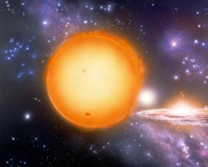 Cosmology Images Stampe: Artists impression of the evolution of the sun