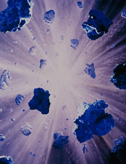 Astronomy Science Images Stampe: Artists impression of the interior of a comet