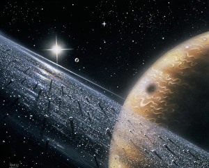 Giove Stampe: Artisti' immaginazione di Giove e delle sue anelli