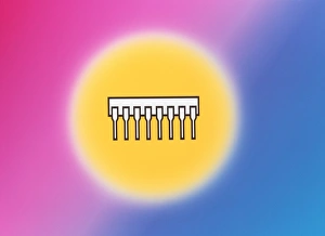 Technology Concept Image Stampe: Artwork of a computer chip