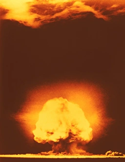 Stampe di Explosione atomica dopo la detonazione della prima bomba atomica del mondo Immagini datate 2001: Explosione nucleare