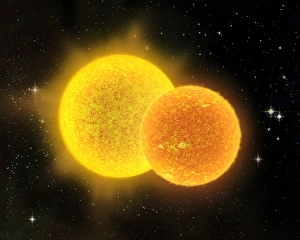 Binary Star System Stampe: Binary star system, artwork